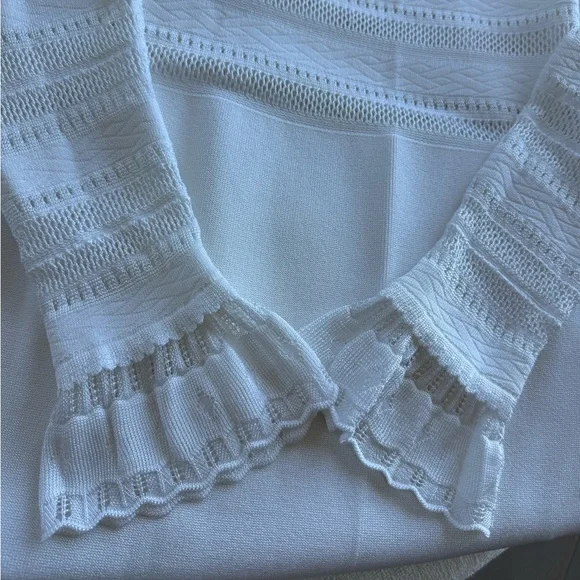 NWT Alaia White Jersey and Lace Paneled Maxi Dress FR38 - Picture 8 of 12